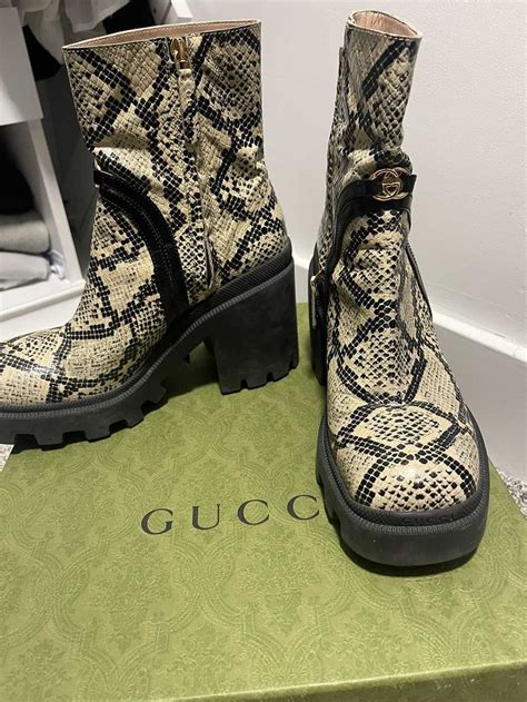 gucci snake crystal shoes|Gucci snakeskin boots.